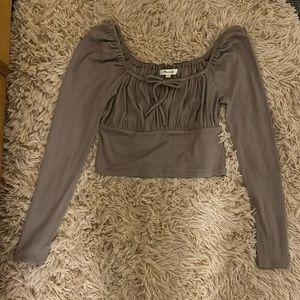 Madewell Cropped Long Sleeve U-neck top